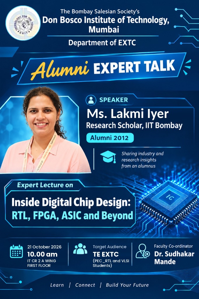 Alumni Expert Talk: Inside Digital Chip Design by Ms. Lakmi Iyer, Research Scholar IIT Bombay