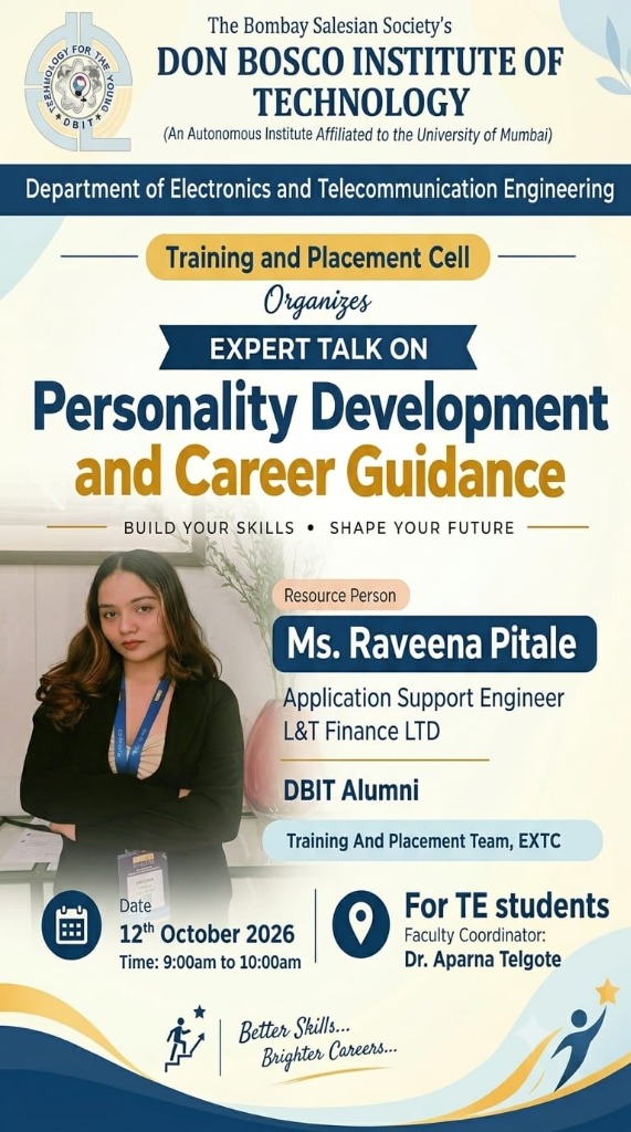 Expert Talk on Personality Development and Career Guidance by Ms. Raveena Pitale