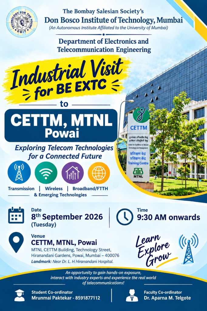 Industrial Visit for BE EXTC to CETTM, MTNL Powai