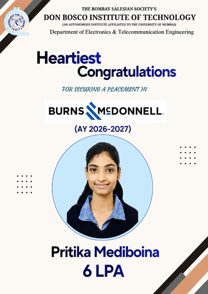 Placement Pritika Mediboina Burns & McDonnell 6 LPA